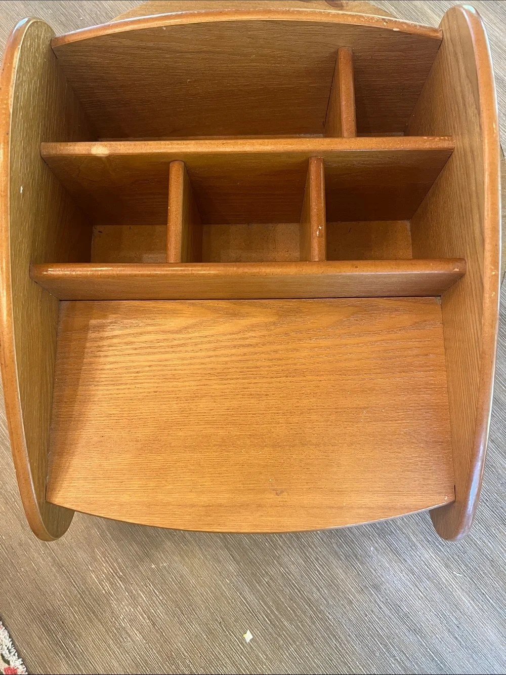 Vintage Wood Desktop Mail & Organizer with Drawer - Brown